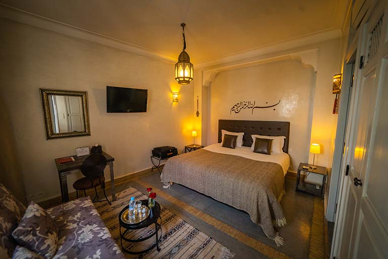 chambre_Palmier_en_riad_shanima_à_marrakech